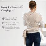 MISSWISDOM Baby Wraps Carrier, Baby Carrier Wrap Newborn Sling 7-35lbs, Baby Wearing Wrap Newborn Wrap Carrier, Baby Sling Carriers for Newborn and Infant, Beige