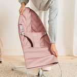 BabyBjörn Bouncer Bliss, Dusty Pink, Woven, Petal Quilt | 2-in-1 Adjustable Baby Bouncer Seat and Toddler Chair, Newborn to Toddler (8-29 lbs), 4 Positions, Lightweight & Portable