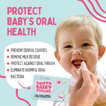 Baby Tooth Wipes - Oral Care Gum & Teeth Wipes for Teething Relief & Cleaning Infants & Toddlers - Xylitol Baby Wipes for Ages 0-36 Months (Apple Flavor, 100 Count)
