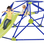 Climbing Dome with Slide, 8FT Kids Outdoor Geometric Dome Climber, Climb Structure Suitable for Indoor & Outdoor Backyard Playground, Outdoor Climbing Frame Toys for Kids Age 3-8