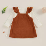 fhutpw Baby Girl 2 Piece Outfits Corduroy Skirt + Ribbed Knit Long Sleeves Top 3 6 12 18 Months Clothes Fall Winter Suits