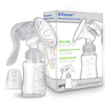 Elfzone manual breast pump with packaging on a white background