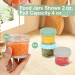 Eascrozn 6 Pack Glass Baby Food Storage Containers, 4 oz Glass Jars with Lids, Small Baby Food Jars, BPA Free Baby Snack Containers, Microwave, Dishwasher and Freezer Safe
