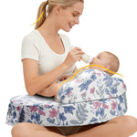 ACGROW Nursing Pillow - Memory Foam Bottle & Breastfeeding Pillow with Safety Fence - Ergonomic Support, with Wider Breast Feeding Cushion, Adjustable, Removable Cover, Baby Safety Certified Violet