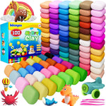 Air Dry Clay, 100 Colors Modelling Clay for Kids, DIY Molding Magic Clay for with Tools, Soft & Non-Sticky, Toys Gifts for Age 3 4 5 6 7 8+ Years Old Boys Girls Kids