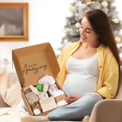 7PCS New Mom Care Package After Baby, New Mom Gifts for Women, Baby Shower Gifts for Expecting Mom to Be, Postpartum Gifts for Mom, First Time Pregnancy Moms Mothers Day Birthday Gifts