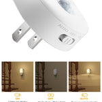 L LOHAS LED Motion Sensor Night Light, Motion Activated Night Light, 4Pack, 3000K Warm White, Night Lights Plug into Wall Motion Sensor, 30/60LM Adjustable Brightness, for Kids Adults Bathroom Kitchen