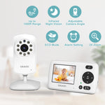 OKAIDI Video Baby Monitor with Camera and Audio, 2.4'' Portable Travel Baby Monitor, 1000ft Long Range Transmission, Baby Monitor No WiFi, Infrared Night Vision, VOX Mode, Baby Monitor