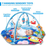 Baby Gym Play Mat, 8-in-1 Ocean Theme Tummy Time Mat & Ball Pit, Washable Baby Activity Play Mat for Visual, Hearing, Sensory, Motor Development, Baby Toys Gift for Toddler Infant 0-3-6-9-12-18 Months
