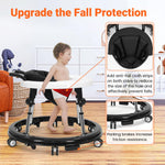 Baby Walker Foldable with 9 Adjustable Heights, Baby Walker with Wheels Portable, Infant Toddler Walker for Baby Boy Girls 6-18 Months (Black)