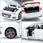 BDTCTK 1/32 A6L Model Cars Toy, Zinc Alloy Diecast Pull Back Toy Cars with Sounds and Lights Vehicles for Kids Boy Girl Gift (White)