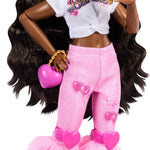 Barbie Dream Besties Doll and Accessories, Barbie Brooklyn” Posable Roller Skating Fashion Doll with Dark Brown Hair, 9 Music & Video Themed Pieces