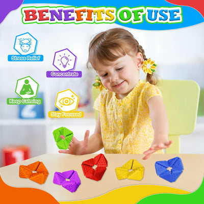 Fidget Sensory Toys for Kids - 6Pack Quiet Textures Sensory Flip Cube for ADHD, Anxiety & Stress Relief, Non-Toxic Durable Desk Fidgets for Classroom, Home & Travel, for Toddlers & Teens