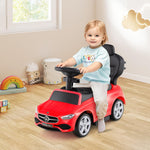 Costzon Push Car for Toddlers, 3 in 1 Mercedes Benz Stroller Sliding Walking Car w/Canopy, Handle, Safety Bar, Horn Sound, Underneath Storage, Foot-to-Floor Ride On Toy for Boys & Girls (Red)