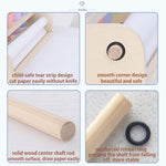 XDONEF Wooden Tabletop Paper Roll Dispenser with Roll 11.4inx98.4ft and Pencil Cups Craft Art Paper Roll Holder for Kids Desktop Easel for Drawing Painting Home Classroom