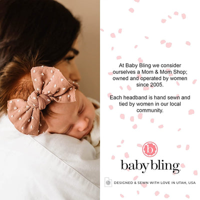 Baby Bling Bows Newborn to Little Girls Hair Bow - FAB-BOW-LOUS Headbands Toddlers Hair Accessories, Made in the USA, One Size (2 Pack - Sage + Mauve)