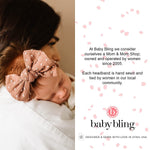 Baby Bling Bows - Newborn to Little Baby Girl Bows, 2 Pack Nylon Super Soft Stretchy Knot Toddler Headbands, Perfect Hair Accessories Head Bands for Infant Kids(Pink & White)