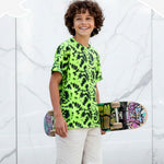 PATPAT Boys Tie Dye T-Shirts Size 8-9 Years Green Short Sleeve Crewneck Neon Shirt Kids Casual Hippies Clothes