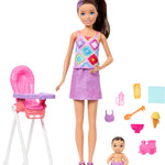 Barbie Skipper Babysitters, Inc. Playset with Brunette Doll, Blonde Baby Doll, Stroller with Removable Car Seat & 7 Accessories