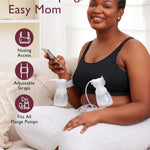 Momcozy Hands Free Pumping Bra, Adjustable Breast-Pumps Holding and Nursing Bra, Suitable for Breastfeeding-Pumps by Lansinoh, Philips Avent, Spectra, Evenflo and More Black