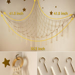 Stuffed Animal Storage Hammock or Net Corner - Large Toy Hammock Net for Stuffed Animals Room Decor - Cute Stuff Animal Organizer Holder for Plush Plushie - Kids Baby Nursery Wall Bedroom Home Decor
