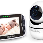 HelloBaby Baby Monitor with Remote Pan-Tilt-Zoom Camera and 3.2'' LCD Screen, Infrared Night Vision (Black)