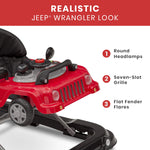 Jeep Classic Wrangler 3-in-1 Grow with Me Walker by Delta Children, Red