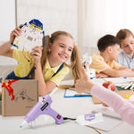 Hot Glue Gun, Mini Hot Glue Gun Kit with 30 Glue Sticks, Fast Preheating Hot Melt for School Crafts DIY Arts and Quick Home Repairs, 20w Light Purple