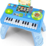Baby DJ Table for Toddlers 1-3, Baby Musical Piano Toys 6-9-12-18 Months Toddler Activity Learning DJ Mixing Table with Music & Light Educational Toys for 1 Year Old Boy Girl Christmas Birthday Gifts
