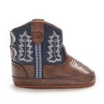 Karwuiio Toddler Baby Boys Girls Western Cowboy Boots First Walker Crib Shoes Soft Sole Non-Slip Moccasins Bootie (Dark Blue, 6-12 Months)