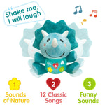 iPlay, iLearn Baby Dinosaur Musical Toys, Newborn Boys Gift, Soft Dino Plush Stuffed Animal, Infant Light Music Time, 1st Easter Basket Shower Stuffers for 0 1 2 3 6 9 12 18 Month 1-3 Yrs Toddler Girl