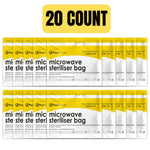 Max Strength Pro Microwave Steam Sterilizer Bags 20pc for Baby Bottles, Soothers, Teethers, Breast Pump Parts, Training Cups, Accessories, Reusable Large Bags, 20 Uses Per Bag, Easy Tracking System
