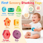 Baby Spinning Stacking Toys for Toddlers 1-3, Sensory Montessori Toy for 1 Year Old Girl Boy, Rainbow Ring Stacker Tower, Educational Learning Toy, Perfect Christmas Birthday Gifts