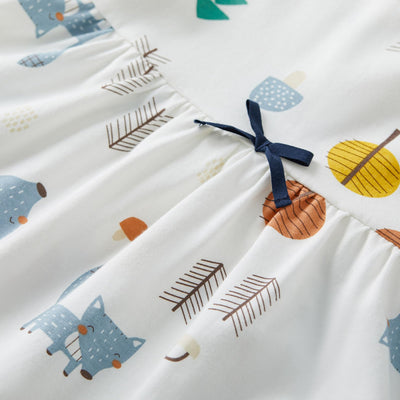 pureborn Baby Girls Dress Short Sleeve Summer Cotton Casual Playwear Dresses Coloful Fox 6-9 Months