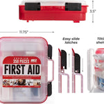 M2 BASICS Professional 350 Piece First Aid Kit | Business, Home, Car | Hard Case, Dual Layer, Wall Mountable | Emergency Kit, Emergency Medical Kit