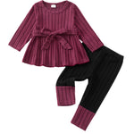 Baby Girl Outfits Infant Clothes Long Sleeve Cute Tops T Shirt Sweatpants Casual Pants 2 Piece Set 6 9 12 Month Baby Clothes Kids Girl Clothing Rose Black
