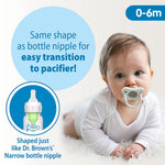 Dr. Brown’s Anti-Colic Options+ Baby Bottles, Narrow, Dream/ Adventure, 8oz, 4 Pack and HappyPaci 100% Silicone Pacifier 0-6m, BPA Free, White, Black, Cool Gray 3-Pack