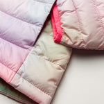 Amazon Essentials Toddler Girls' Lightweight Water-Resistant Packable Mock Puffer Jacket, Pink Ombre, 2T