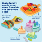 Learning Resources New Sprouts Pizza Night - Play Food Sets for Kids Kitchen, Toddler Pretend Play Food Set, Preschool Toy Pizza, Fine Motor Skills, Kitchen Playset Accessories for Kids