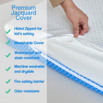 ASANEST Dual Sided Comfort Gel Memory Foam,Breathable Baby Bed Mattress for Crib,Memory Foam Crib Mattress,Premium for Infant and Toddler w/Removable Outer Cover - White&Blue,Standard Size