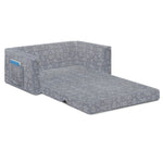 Delta Children - Serta Perfect Sleeper Kids 2-Seater Sofa, Convertible 2-in-1 Flip Open Toddler Couch Sleeper, Foam Chair for Playroom & Bedroom, Bed Lounger, Comfy Play Sleeping Lounge Chair, Grey