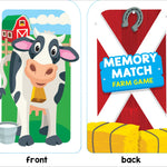 School Zone Memory Match Farm Card Game: 56 Game Cards, Preschool, Kindergarten, Animals, Early Reading, Counting, Matching, Vocabulary, Ages 3+