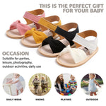 CoKate Baby Girls Sandals Ruffle Bowknot Premium Soft Sole Anti-Slip Open Toe Breathable Summer Outdoor First Walker Shoes Baby Sandals 0-3 months girls Bow White
