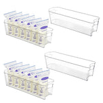Vtopmart Breastmilk Storage Container 4PCS Set, Clear Freezer and Fridge Organizer Bins, Plastic Storage Bins for Breast Milk, Baby Pouches, Formula, Bottles and Yogurts, 4.3’’ Width, 14.7" Long
