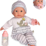 15" Realistic Soft Body Baby Doll with Open/Close Eyes | JC Toys - Berenguer Boutique | 10 Piece Gift Set with Bottle, Rattle, Pacifier & Accessories | Pink | Ages 2+