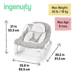 Ingenuity Keep Cozy 3-in-1 Grow with Me Vibrating Baby Bouncer Seat & Infant to Toddler Rocker, 0-30 Months Up to 40 lbs (Linden)