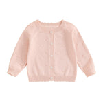 Infant Baby Girl Cardigan Sweater Long Sleeve Button Up Knit Sweatshirt Jacket Toddler Baby Girl Fall Outfits (Pink, 0-6 Months)