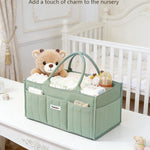 DADADEER Baby Diaper Caddy Organizer, Portable Nursery Storage Basket for Newborn Essentials, Changing Table & Car Caddy Organizer, Gift for Baby Shower, Registry Must-Have for Boy Girl, Green