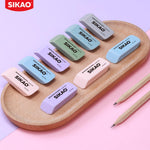 SIKAO Morandi Erasers, 6 Pack Pencil Erasers for Kids – Aesthetic Pastel Beveled Rubber Erasers, Latex-Free & Smudge-Free for School Supplies, Classroom & Daily Writing