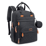 BabbleRoo Diaper Bag Backpack - Baby Essentials Travel Tote - Multi Function Water Resistant Diaper Bag, Travel Essentials Baby Bag with Changing Pad, Stroller Straps & Pacifier Case - Dark Gray
